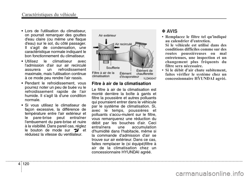 Hyundai Elantra GT 2016 Manuel du propriétaire (in French) Caractéristiques du véhicule
120 4
• Lors de lutilisation du climatiseur,
on pourrait remarquer des gouttes
deau claire (ou même une flaque
deau) sur le sol, du côté passager.
Il sagit de c Hyundai Elantra GT 2016 Manuel du propriétaire (in French) Caractéristiques du véhicule
120 4
• Lors de lutilisation du climatiseur,
on pourrait remarquer des gouttes
deau claire (ou même une flaque
deau) sur le sol, du côté passager.
Il sagit de c