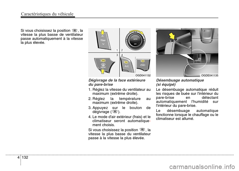 Hyundai Elantra GT 2016 Manuel du propriétaire (in French) Caractéristiques du véhicule
132 4
Si vous choisissez la position , la
vitesse la plus basse de ventilateur
passe automatiquement à la vitesse
la plus élevée.
Dégivrage de la face extérieure
d Hyundai Elantra GT 2016 Manuel du propriétaire (in French) Caractéristiques du véhicule
132 4
Si vous choisissez la position , la
vitesse la plus basse de ventilateur
passe automatiquement à la vitesse
la plus élevée.
Dégivrage de la face extérieure
d