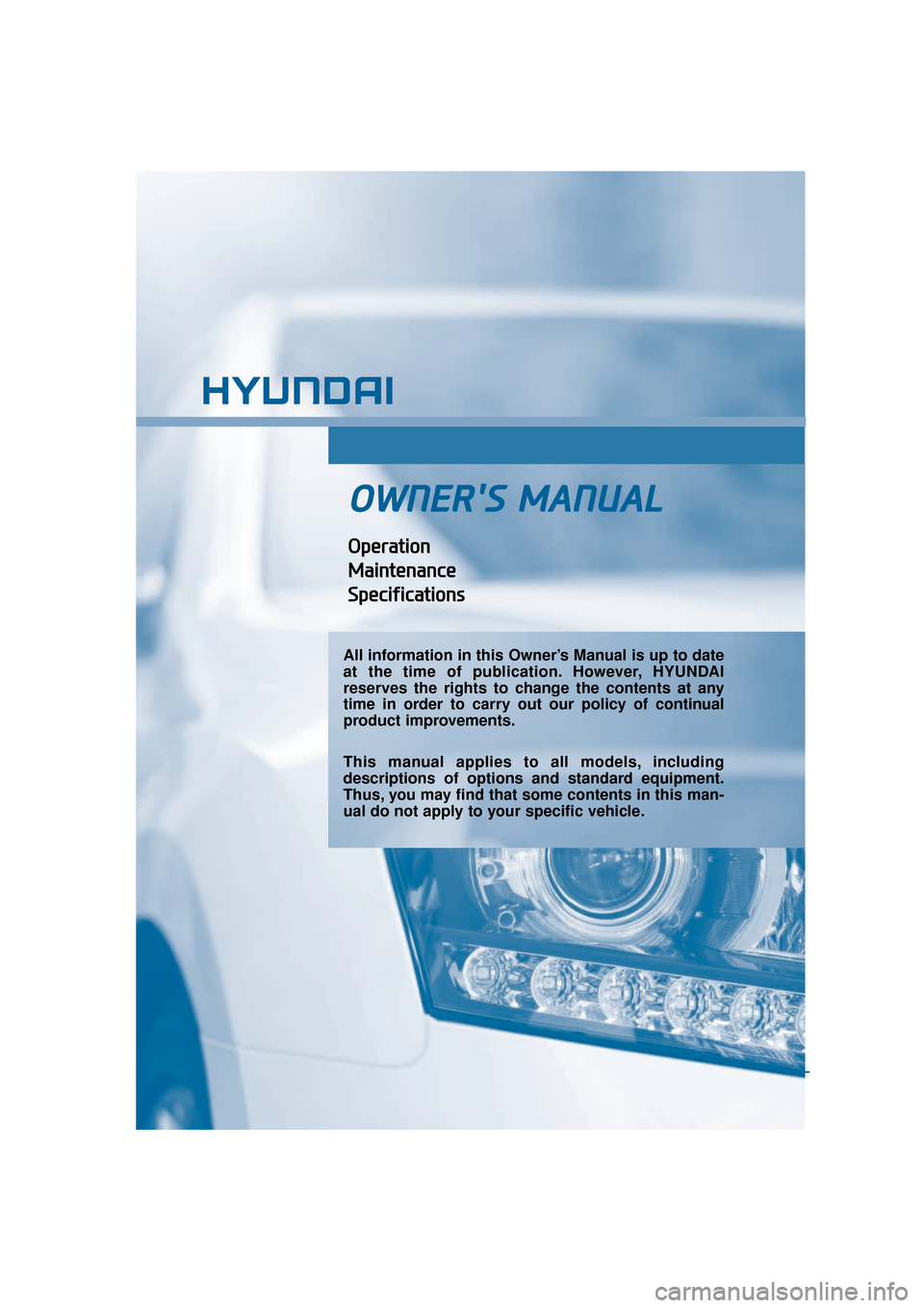 Hyundai Equus 2016  Owners Manual 