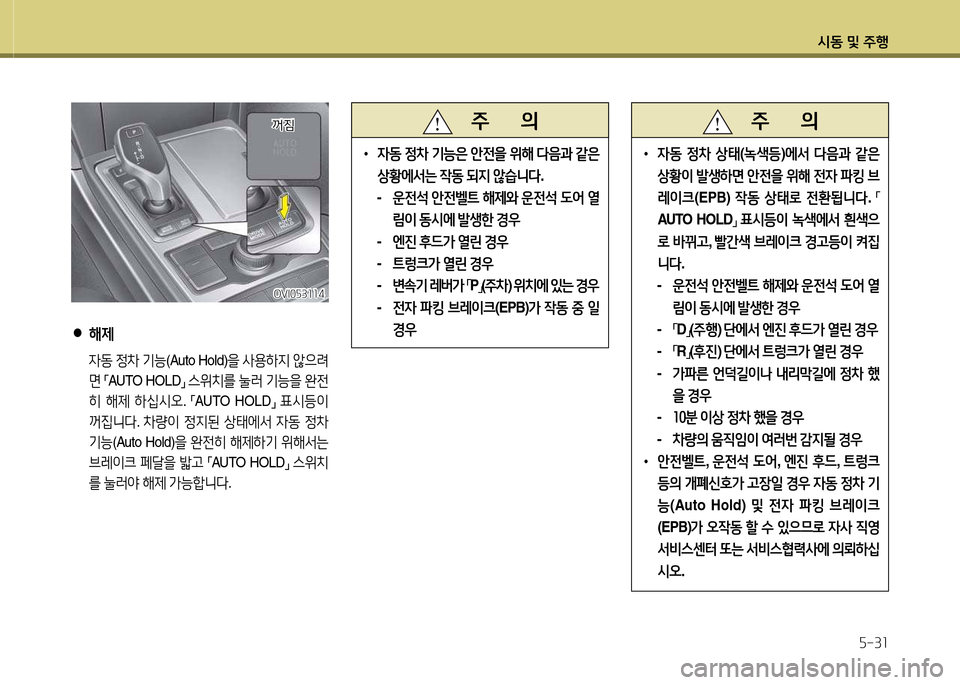 Hyundai Equus 2013  에쿠스 VI - 사용 설명서 (in Korean) /d동 및 주B자-31
 
●
해제
 4동  4