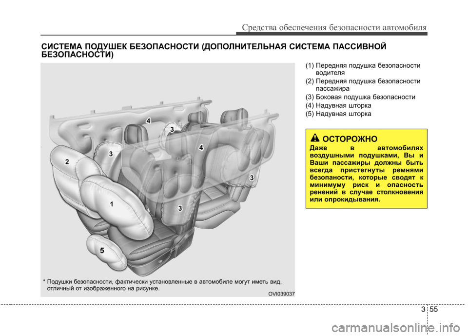 Hyundai Equus 2012  Инструкция по эксплуатации (in Russian) 355
Средства обеспечения безопасности автомобиля
(1) Передняя подушка безопасностиводителя
(2) Передняя подушк