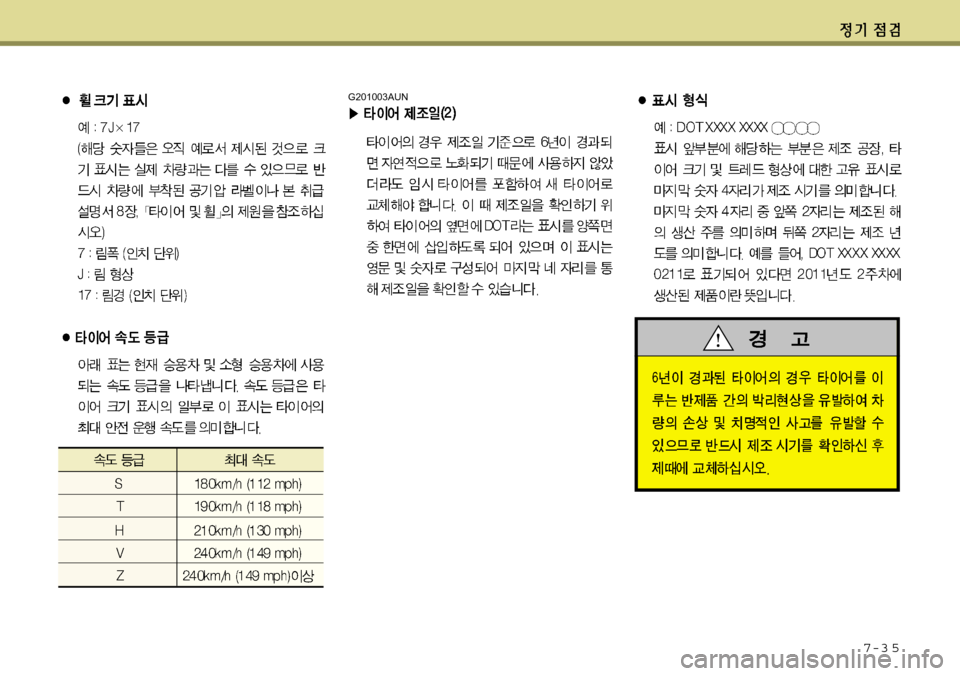 Hyundai Equus 2012 에쿠스 VI - 사용 설명서 (in Korean) 7-3 5
G201003AUN Hyundai Equus 2012 에쿠스 VI - 사용 설명서 (in Korean) 7-3 5
G201003AUN