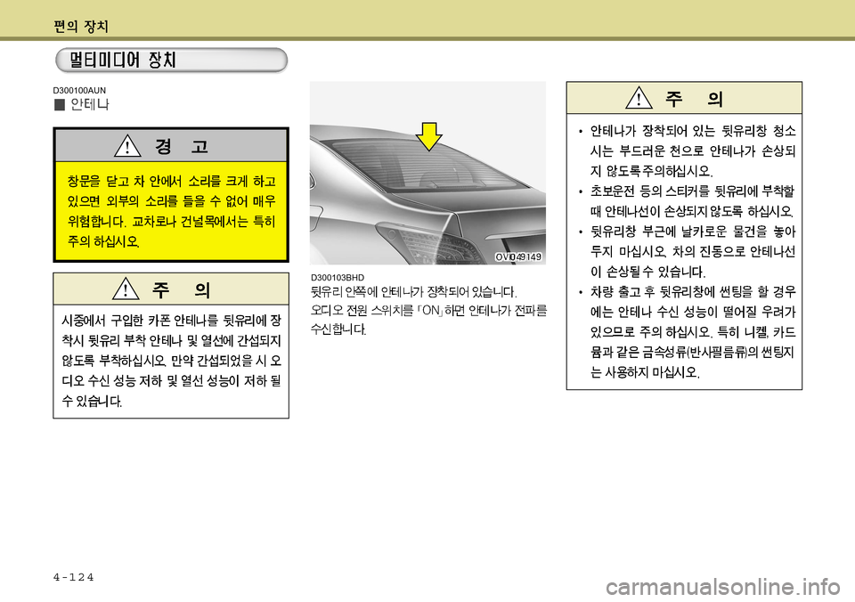 Hyundai Equus 2011  에쿠스 VI - 사용 설명서 (in Korean) 4-124
D300100AUN
D300103BHD  