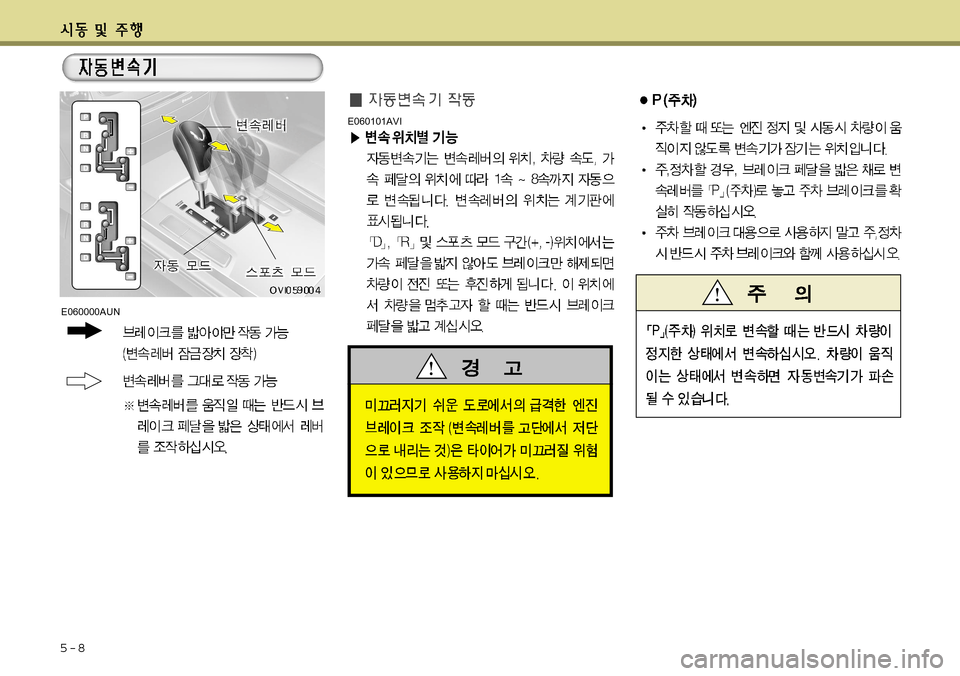Hyundai Equus 2011  에쿠스 VI - 사용 설명서 (in Korean) 5-8
E060101AVI
E060000AUN  