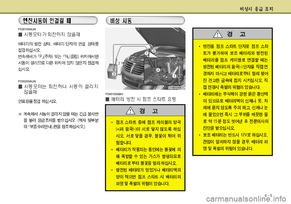 Hyundai Equus 2011  에쿠스 VI - 사용 설명서 (in Korean) 6-5
F030100AUN
F030200AUNF040100ABH  