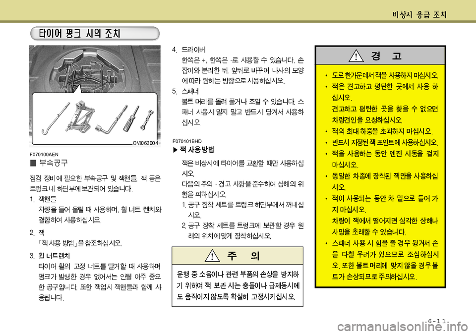 Hyundai Equus 2011  에쿠스 VI - 사용 설명서 (in Korean) 6-1 1
F070101BHD
F070100AEN  