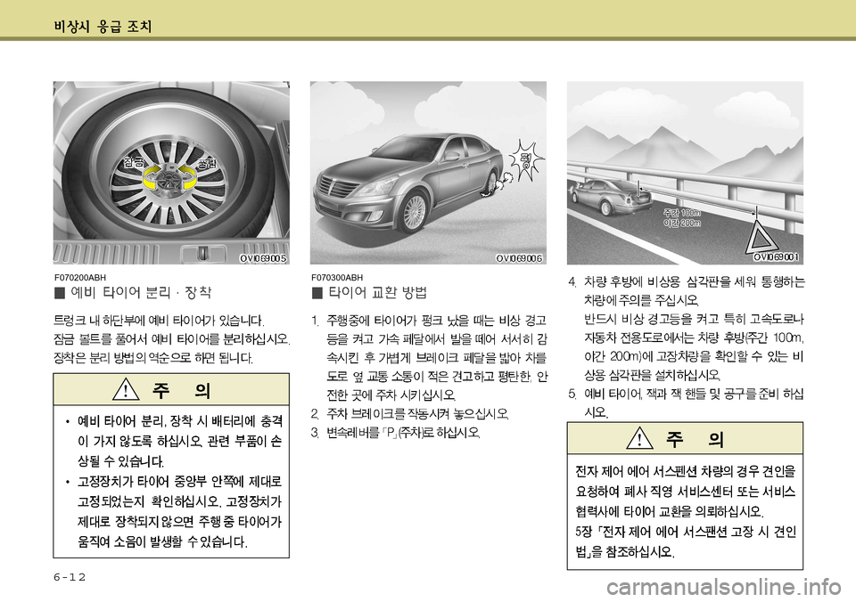 Hyundai Equus 2011  에쿠스 VI - 사용 설명서 (in Korean) 6-1 2
F070300ABHF070200ABH    