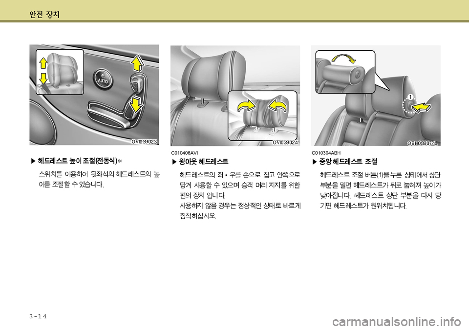 Hyundai Equus 2011  에쿠스 VI - 사용 설명서 (in Korean) 3-1 4
C010406AVIC010304ABH    