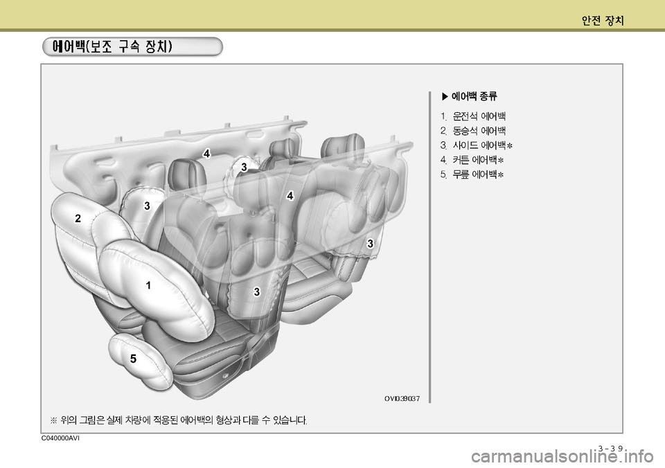 Hyundai Equus 2011  에쿠스 VI - 사용 설명서 (in Korean) 3-3 9C040000AVI  