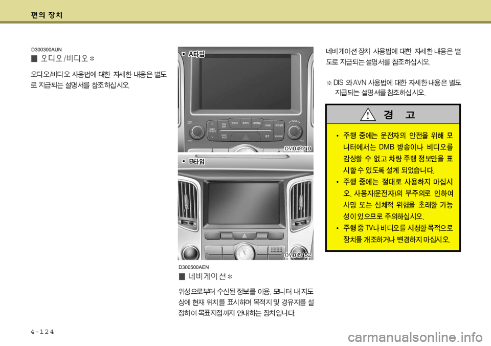 Hyundai Equus 2009  에쿠스 VI - 사용 설명서 (in Korean) 4-124
D300500AEN
D300300AUN   