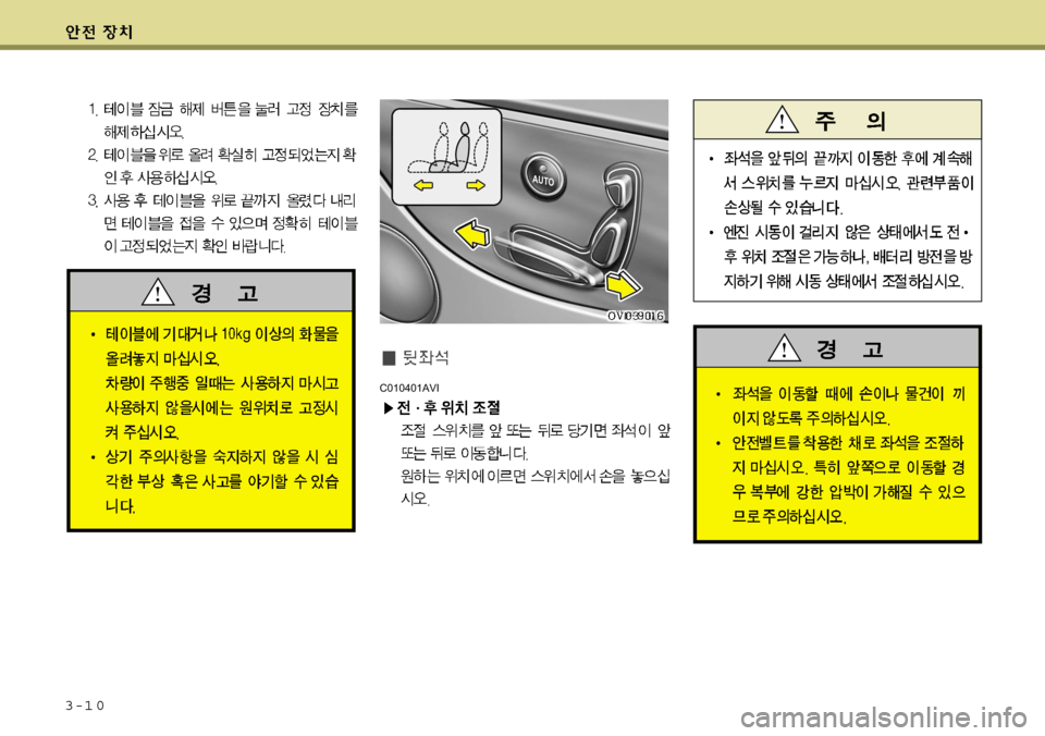 Hyundai Equus 2009 에쿠스 VI - 사용 설명서 (in Korean) 3-1 0
C010401AVI Hyundai Equus 2009 에쿠스 VI - 사용 설명서 (in Korean) 3-1 0
C010401AVI