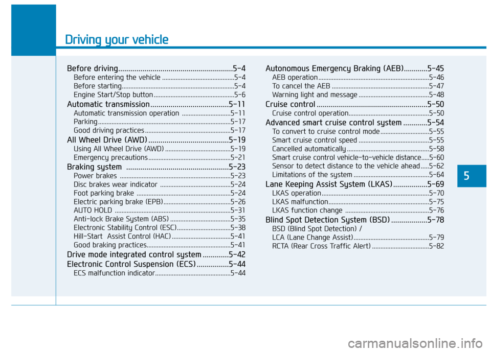 Hyundai Genesis 2016 Owners Guide Driving your vehicle
5
Before driving.........................................................5-4
Before entering the vehicle ...........................................5-4
Before starting............ Hyundai Genesis 2016 Owners Guide Driving your vehicle
5
Before driving.........................................................5-4
Before entering the vehicle ...........................................5-4
Before starting............