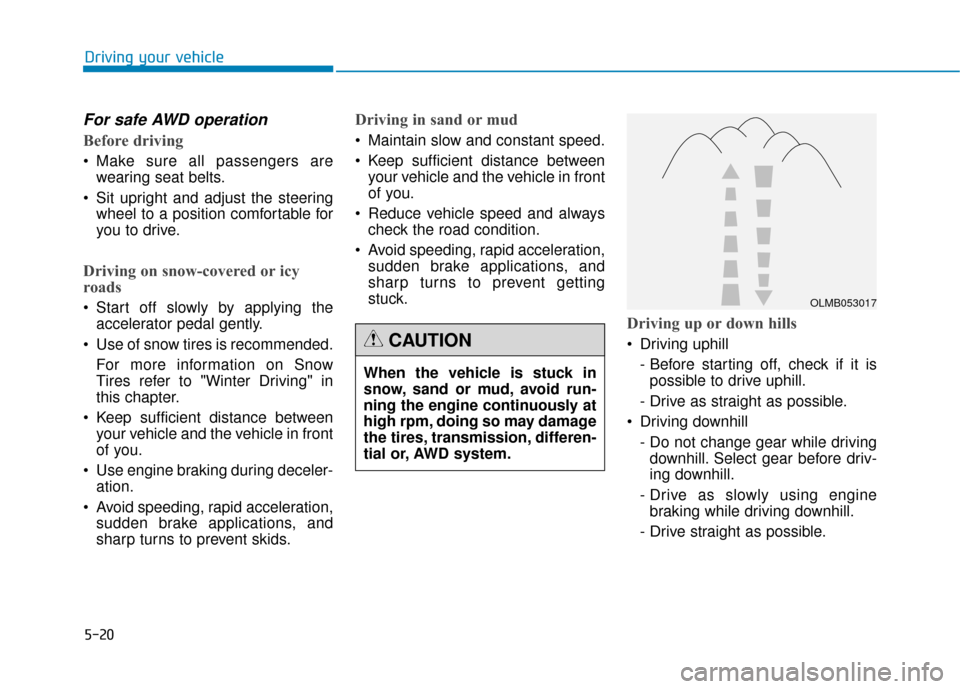 Hyundai Genesis 2016 Owners Manual 5-20
Driving your vehicle
For safe AWD operation
Before driving
Make sure all passengers arewearing seat belts.
Sit upright and adjust the steering wheel to a position comfortable for
you to drive.
Hyundai Genesis 2016 Owners Manual 5-20
Driving your vehicle
For safe AWD operation
Before driving
Make sure all passengers arewearing seat belts.
Sit upright and adjust the steering wheel to a position comfortable for
you to drive.