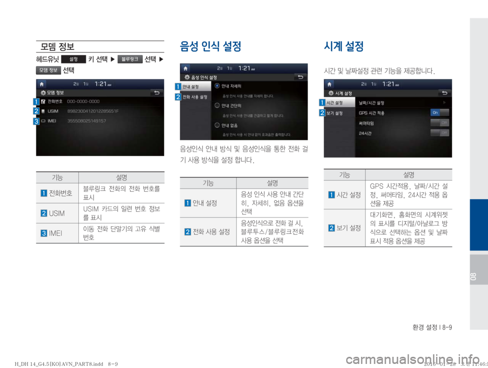 Hyundai Genesis 2016  제네시스DH 표준4 내비게이션 (in Korean) 
ƒ�¸
��*����
08
}�

ûX
,ë�설정��