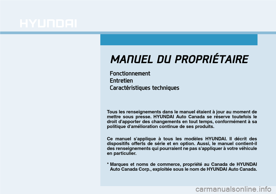 Hyundai Genesis 2015  Manuel du propriétaire (in French) 