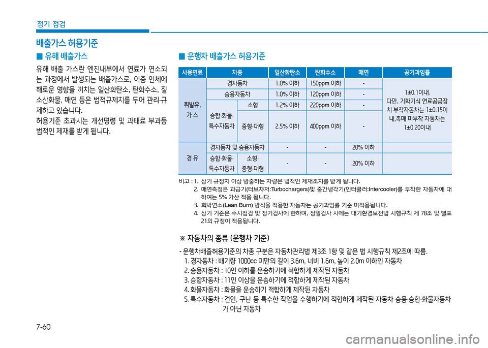 Hyundai Genesis 2014  제네시스 DH - 사용 설명서 (in Korean) 7-60
정기 점검
배출