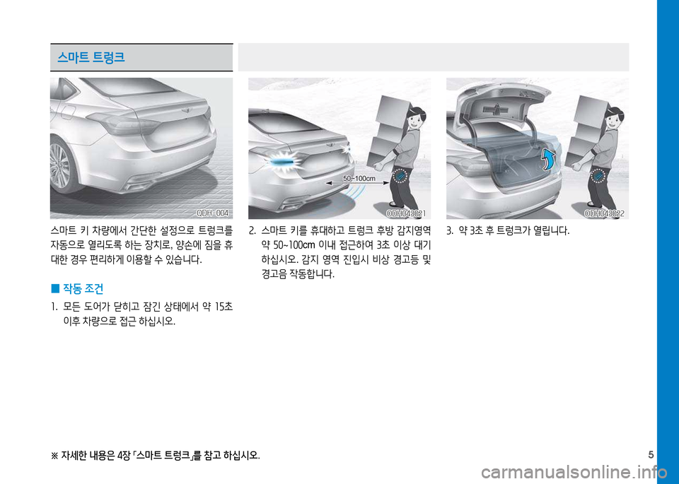 Hyundai Genesis 2014  제네시스 DH - 사용 설명서 (in Korean) 5
스마트 트렁크
스&P트  키  8
