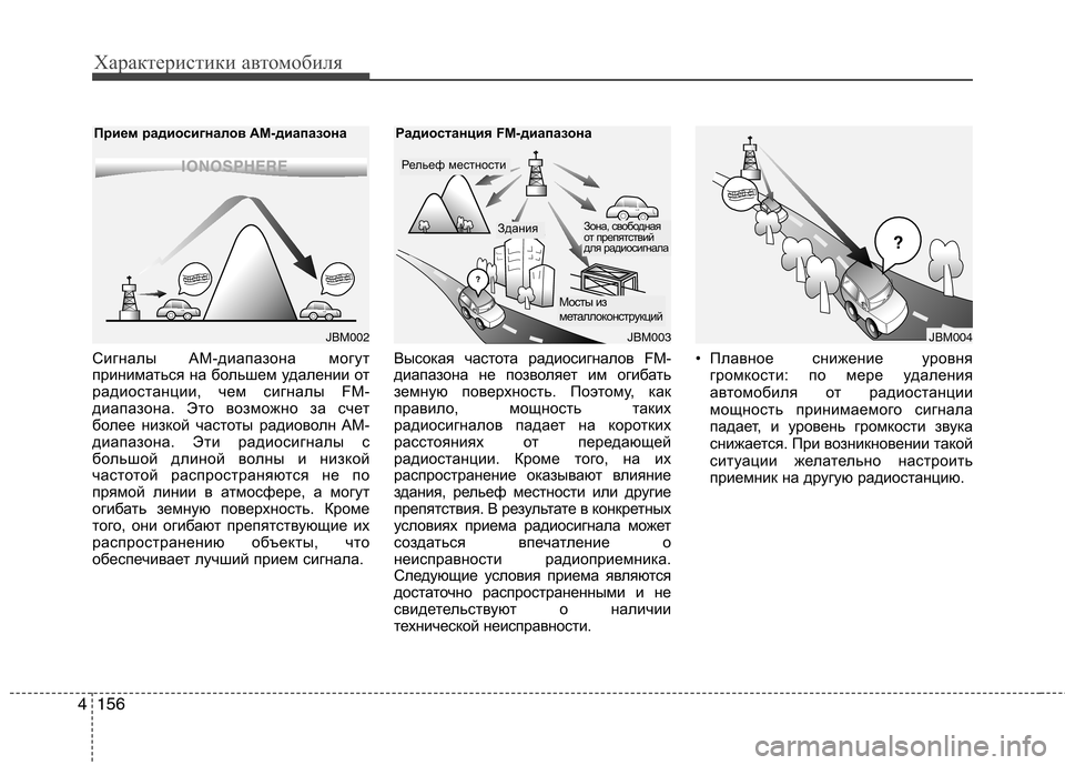 Hyundai Genesis 2012 Инструкция по эксплуатации (in Russian) Характеристики автомобиля
156
4
Сигналы AM-диапазона могут
приниматься на большем удалении от
радиостанции, ч Hyundai Genesis 2012 Инструкция по эксплуатации (in Russian) Характеристики автомобиля
156
4
Сигналы AM-диапазона могут
приниматься на большем удалении от
радиостанции, ч