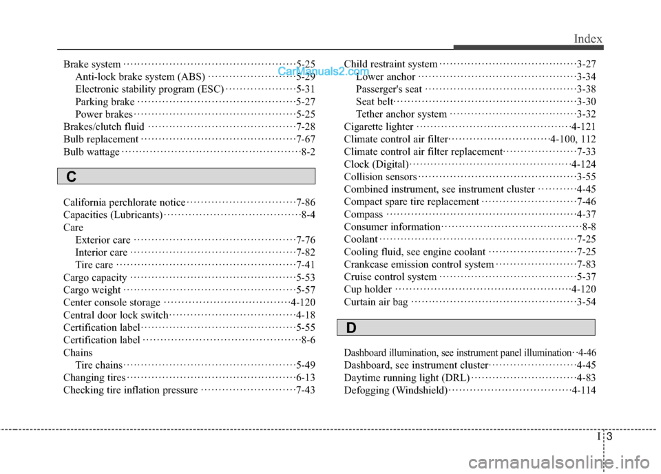 Hyundai Genesis Coupe 2016  Owners Manuals I3
Index
Brake system··················\
··················\
············ ·5-25
Anti-lock brake system (ABS) ··················\
··