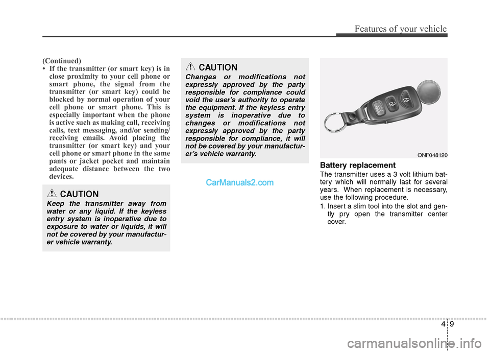 Hyundai Genesis Coupe 2013 Manual PDF 49
Features of your vehicle
(Continued)
Hyundai Genesis Coupe 2013 Manual PDF 49
Features of your vehicle
(Continued)
