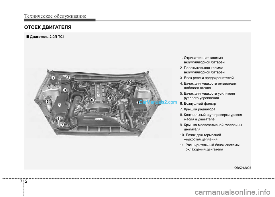 Hyundai Genesis Coupe 2013 Инструкция по эксплуатации (in Russian) Техниче\bкое об\b\fуживание
27
ОТСЕК ДЙJИГАТЕЙKЯ
■
■Двигатель 2,0ЙK TCI
1. ОтрицатеTЛьная кTЛемма аккумуTЛяторной ба Hyundai Genesis Coupe 2013 Инструкция по эксплуатации (in Russian) Техниче\bкое об\b\fуживание
27
ОТСЕК ДЙJИГАТЕЙKЯ
■
■Двигатель 2,0ЙK TCI
1. ОтрицатеTЛьная кTЛемма аккумуTЛяторной ба