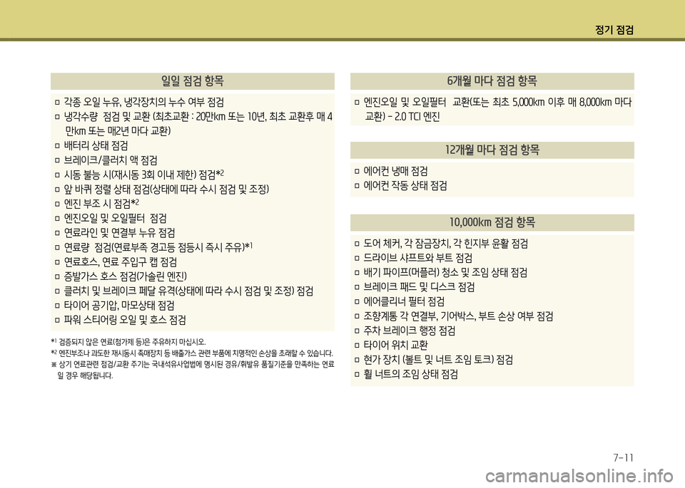 Hyundai Genesis Coupe 2012 제네시스 쿠페 BK - 사용 설명서 (in Korean) 정기 4 Hyundai Genesis Coupe 2012 제네시스 쿠페 BK - 사용 설명서 (in Korean) 정기 4