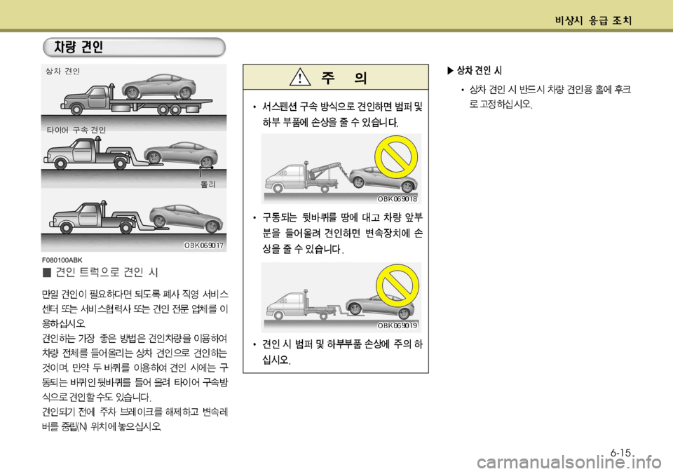 Hyundai Genesis Coupe 2011  제네시스 쿠페 BK - 사용 설명서 (in Korean) 6-15
F080100ABK    