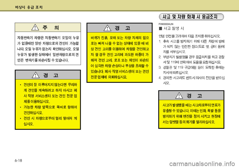 Hyundai Genesis Coupe 2011  제네시스 쿠페 BK - 사용 설명서 (in Korean) 6-18
F090000AUN 