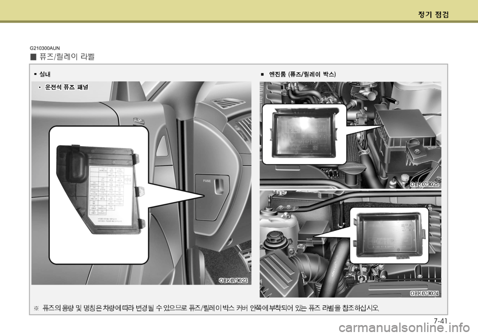 Hyundai Genesis Coupe 2011  제네시스 쿠페 BK - 사용 설명서 (in Korean) 7-41
G210300AUN    