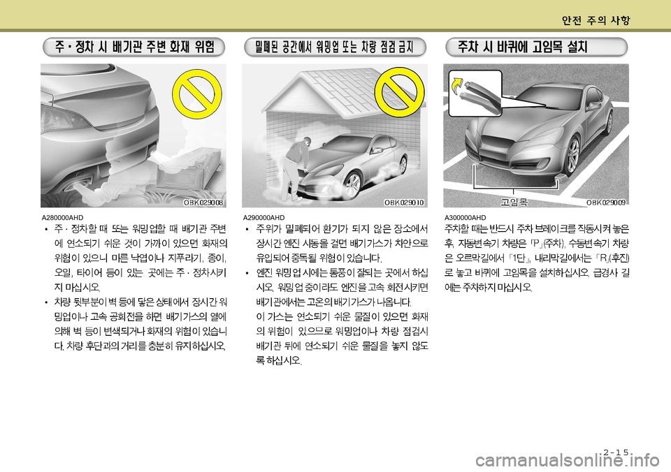 Hyundai Genesis Coupe 2009  제네시스 쿠페 BK - 사용 설명서 (in Korean) 2-1 5
A280000AHDA290000AHDA300000AHD    