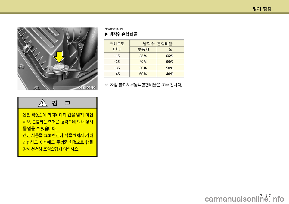 Hyundai Genesis Coupe 2009  제네시스 쿠페 BK - 사용 설명서 (in Korean) 7-1 7
G070101AUN  