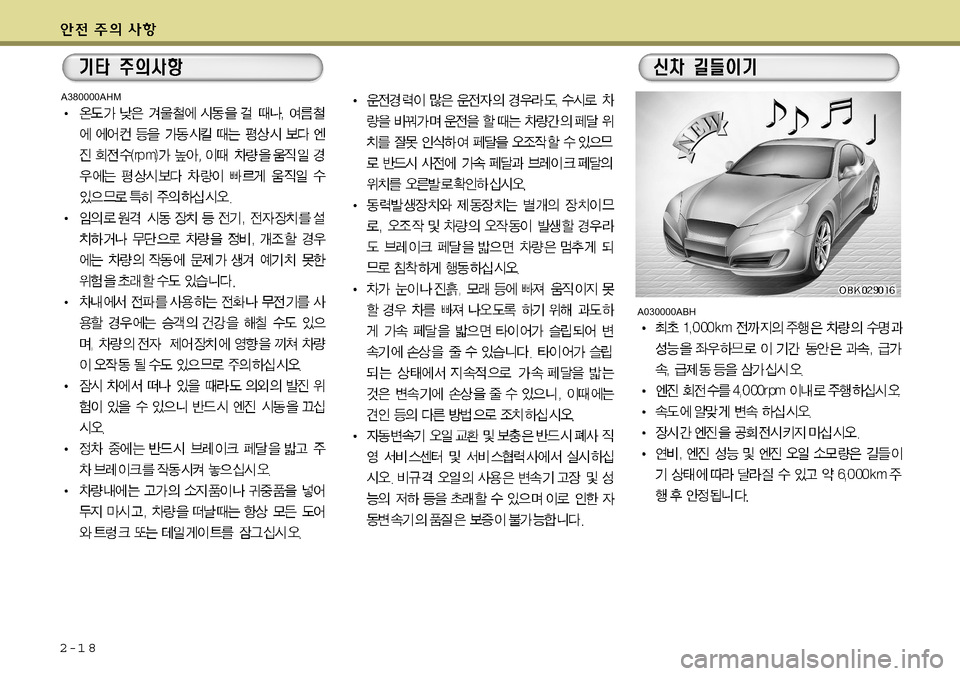 Hyundai Genesis Coupe 2009  제네시스 쿠페 BK - 사용 설명서 (in Korean) 2-1 8
A030000ABH
A380000AHM  