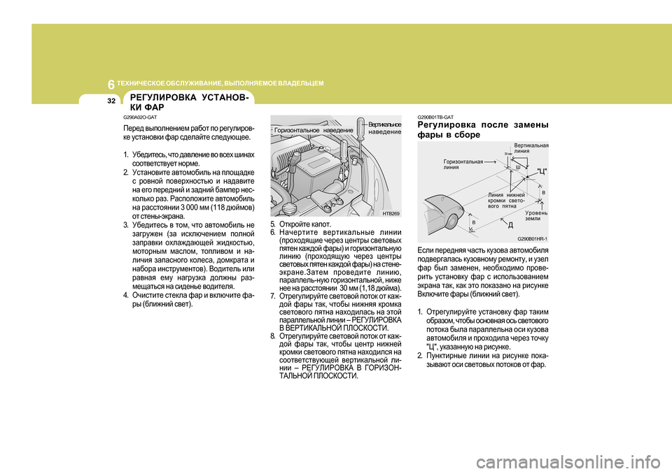 Hyundai Getz 2009  Инструкция по эксплуатации (in Russian) 6 
L?OGBQ?KDH?  H;KEM@B<:GB? , <UIHEGY?FH?  <E:>?EVP?F
32
G290B0 1TB-GAT
J_]mebjh\dZ  ihke_  aZf_gu
nZju  \  k[hj_
G290B01HR