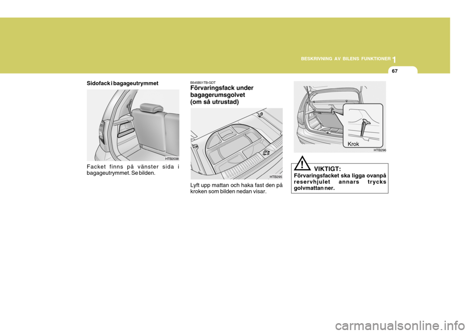 Hyundai Getz 2007 Ägarmanual (in Swedish) 1
BESKRIVNING AV BILENS FUNKTIONER
67
1
BESKRIVNING AV BILENS FUNKTIONER
67
1
BESKRIVNING AV BILENS FUNKTIONER
67
B545B01TB-GDT Förvaringsfack under bagagerumsgolvet(om så utrustad) Lyft upp mattan Hyundai Getz 2007 Ägarmanual (in Swedish) 1
BESKRIVNING AV BILENS FUNKTIONER
67
1
BESKRIVNING AV BILENS FUNKTIONER
67
1
BESKRIVNING AV BILENS FUNKTIONER
67
B545B01TB-GDT Förvaringsfack under bagagerumsgolvet(om så utrustad) Lyft upp mattan