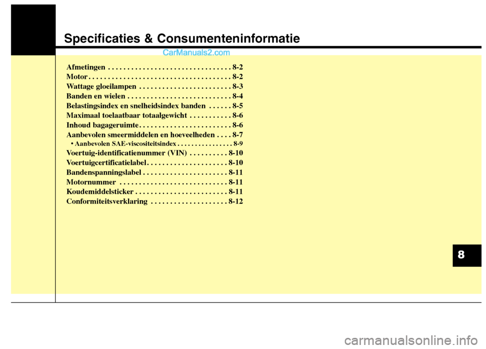Hyundai Grand Santa Fe 2015 Handleiding (in Dutch) Specificaties & Consumenteninformatie
Afmetingen . . . . . . . . . . . . . . . . . . . . . . . . . . . . . . . . 8-2
Motor . . . . . . . . . . . . . . . . . . . . . . . . . . . . . . . . . . . . . 8- Hyundai Grand Santa Fe 2015 Handleiding (in Dutch) Specificaties & Consumenteninformatie
Afmetingen . . . . . . . . . . . . . . . . . . . . . . . . . . . . . . . . 8-2
Motor . . . . . . . . . . . . . . . . . . . . . . . . . . . . . . . . . . . . . 8-