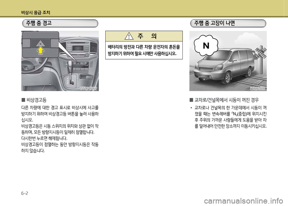 Hyundai Grand Starex 2015  그랜드 스타렉스 - 사용 설명서 (in Korean) 비상/d 응