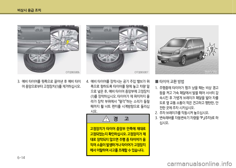Hyundai Grand Starex 2015  그랜드 스타렉스 - 사용 설명서 (in Korean) 비상/d 응