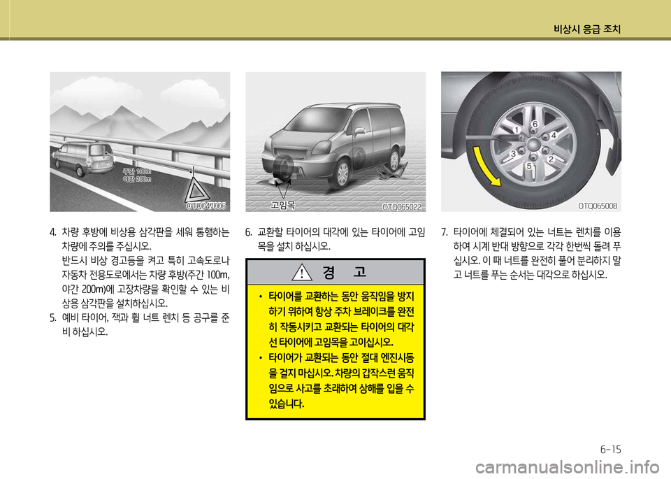 Hyundai Grand Starex 2015  그랜드 스타렉스 - 사용 설명서 (in Korean) 비상/d 응