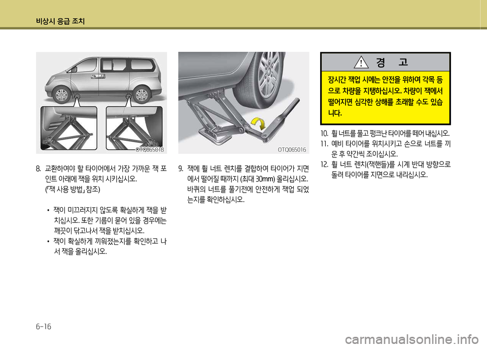 Hyundai Grand Starex 2015  그랜드 스타렉스 - 사용 설명서 (in Korean) 비상/d 응