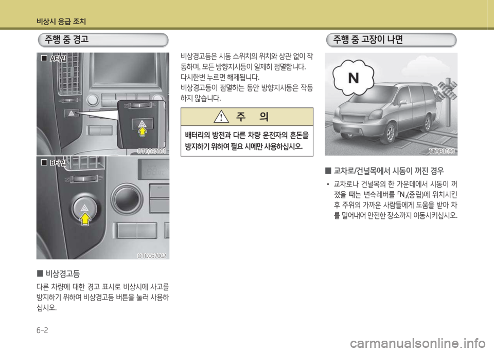 Hyundai Grand Starex 2013  그랜드 스타렉스 - 사용 설명서 (in Korean) 비상/d 응