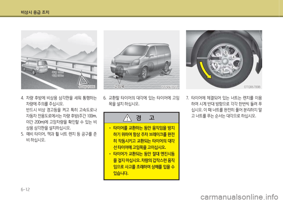 Hyundai Grand Starex 2013  그랜드 스타렉스 - 사용 설명서 (in Korean) 비상/d 응