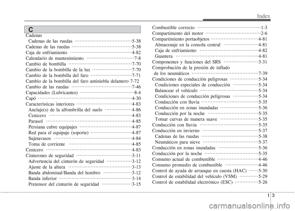 Hyundai Grand i10 2016 Manual del propietario (in Spanish) I3
Index
Cadenas
Cadenas de las ruedas ····································5-38
Cadenas de las ruedas ······························ Hyundai Grand i10 2016 Manual del propietario (in Spanish) I3
Index
Cadenas
Cadenas de las ruedas ····································5-38
Cadenas de las ruedas ······························