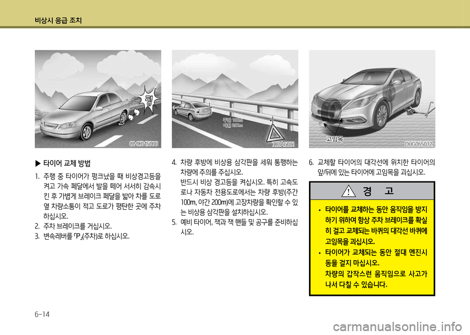 Hyundai Grandeur 2015  그랜저 HG - 사용 설명서 (in Korean) 비상/d 응