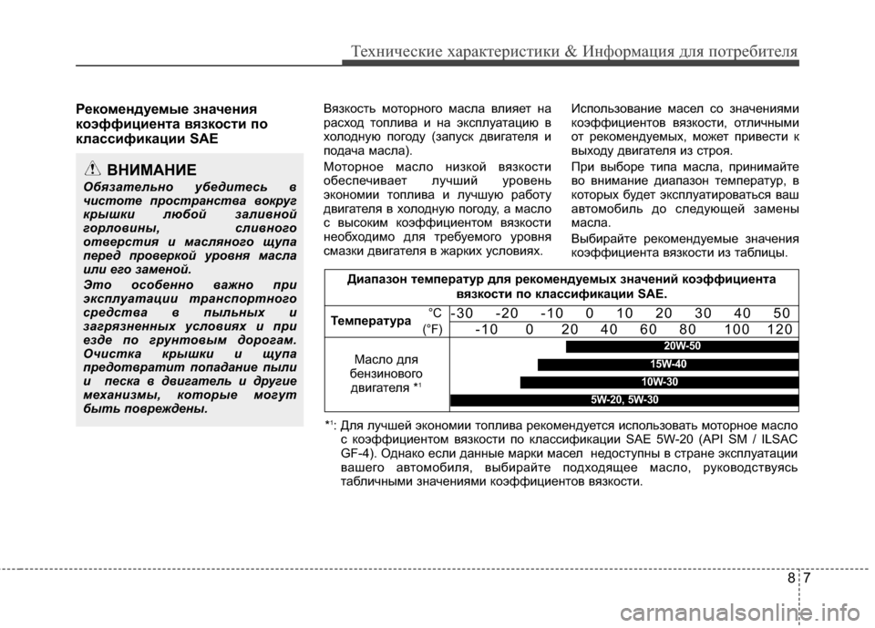 Hyundai Grandeur 2013 Инструкция по эксплуатации (in Russian) 87
Техниче\bкие харак\fери\b\fики & Информация для по\fреби\fеля
Рек\f\bендуе\bые значения
к\fэффициента вязк\fсти п\f
Hyundai Grandeur 2013 Инструкция по эксплуатации (in Russian) 87
Техниче\bкие харак\fери\b\fики & Информация для по\fреби\fеля
Рек\f\bендуе\bые значения
к\fэффициента вязк\fсти п\f