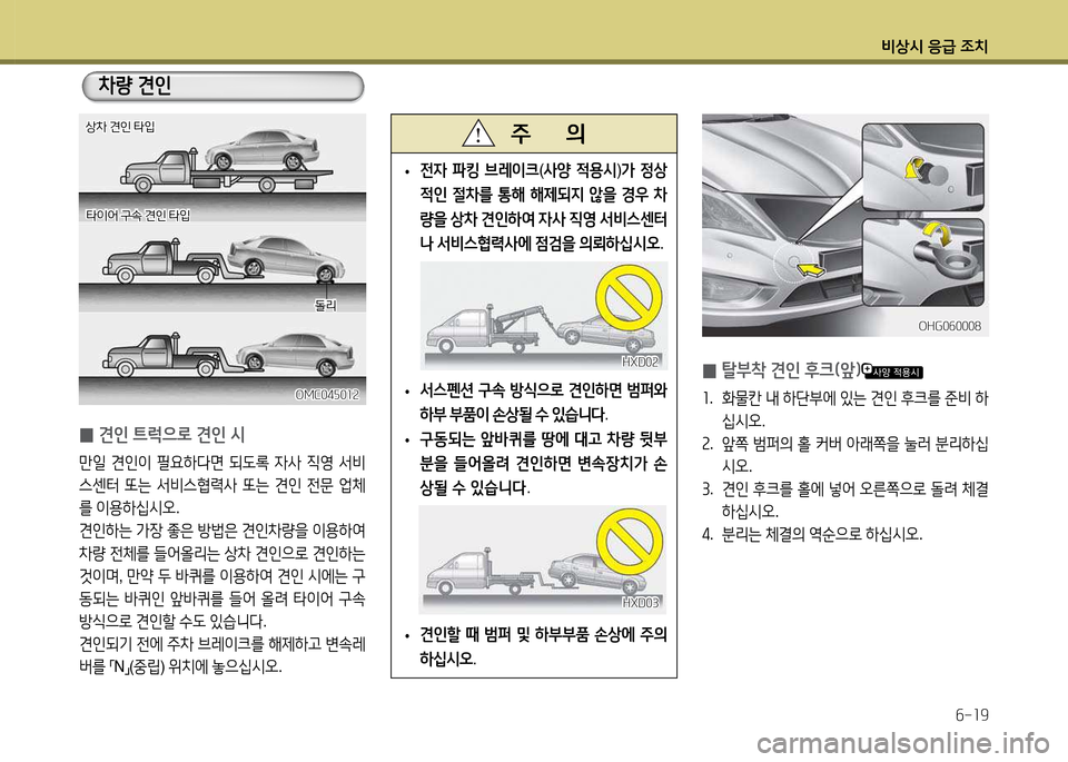 Hyundai Grandeur 2013  그랜저 HG - 사용 설명서 (in Korean) 비상/d 응