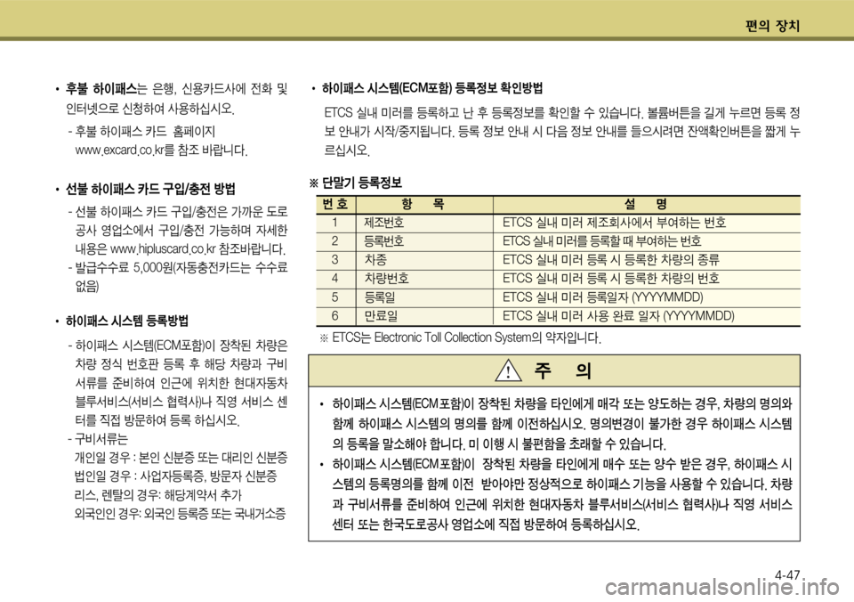 Hyundai Grandeur 2012  그랜저 HG - 사용 설명서 (in Korean) 편