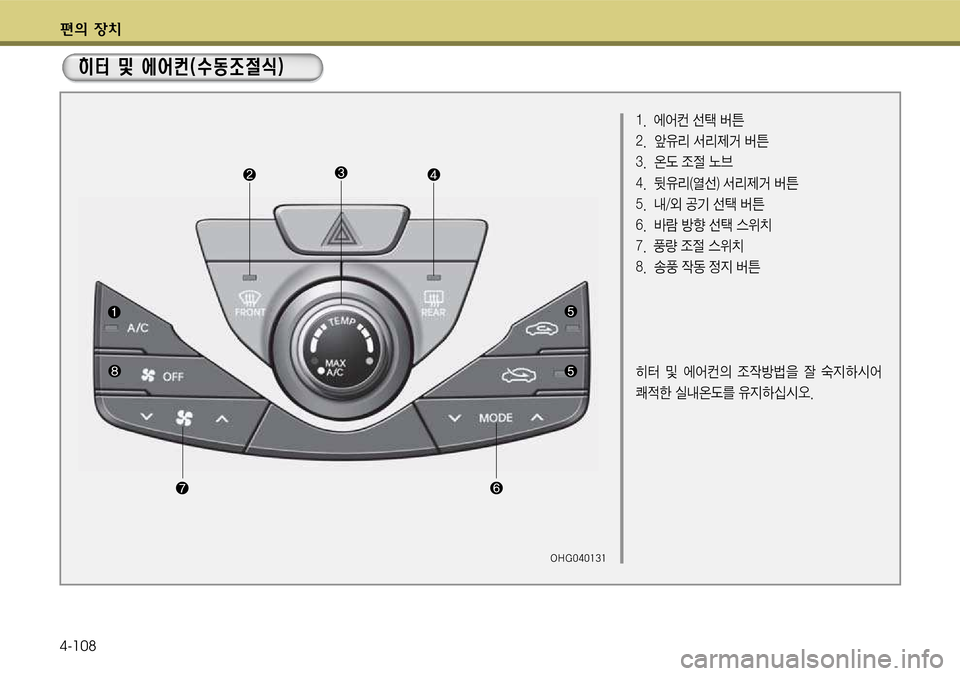 Hyundai Grandeur 2012  그랜저 HG - 사용 설명서 (in Korean) 편