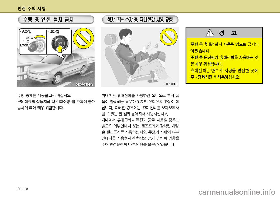 Hyundai Grandeur 2012 그랜저 HG - 사용 설명서 (in Korean) 2-1 0 Hyundai Grandeur 2012 그랜저 HG - 사용 설명서 (in Korean) 2-1 0