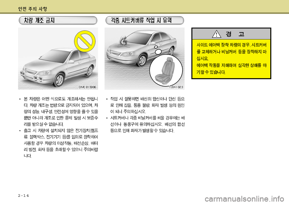 Hyundai Grandeur 2012  그랜저 HG - 사용 설명서 (in Korean) 2-1 4   