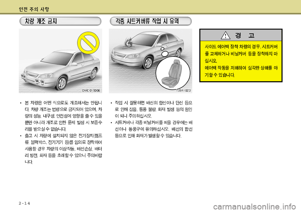 Hyundai Grandeur 2012 그랜저 HG - 사용 설명서 (in Korean) 2-1 4 Hyundai Grandeur 2012 그랜저 HG - 사용 설명서 (in Korean) 2-1 4